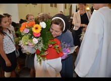 Msza św.  na zakończenie roku szkolnego, podziękowanie s. Rut za jej posługę w parafii.